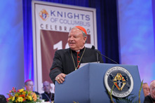 Cardinal Juan Sandoval Iniguez of Guadalajara, Mexico, who said that with a $1 million grant from the Knights, his archdiocese is erecting a memorial to the martyrs of Mexico, six of whom are canonized saints of the Knights of Columbus