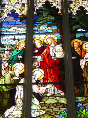 Stained-glass window at Immaculate Conception Cathedral Basilica. Stained-glass window at Immaculate Conception Cathedral Basilica.