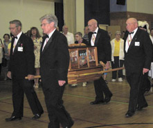 Members of Henry Maurice Assembly in Chilliwack, B.C.,process with the Ark of the New Covenant during its visit to St. Mary’s Church. Members of Henry Maurice Assembly in Chilliwack, B.C.,process with the Ark of the New Covenant during its visit to St. Mary’s Church.