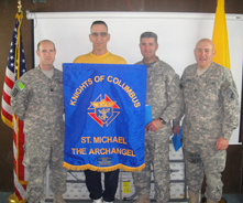 Brothers, our New First Degree Knights from St Michael the Archangel Round Table in Bagram, Afghanistan.From left to right Tom Hardy, Peter Gallagher, George Kelley, Bill Brothers, our New First Degree Knights from St Michael the Archangel Round Table in Bagram, Afghanistan.From left to right Tom Hardy, Peter Gallagher, George Kelley, Bill