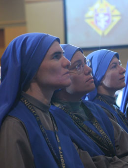 Religious sisters listen to a presentation during the first International Marian Congress Religious sisters listen to a presentation during the first International Marian Congress