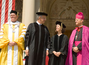 CUA President Father David M. O’Connell, C.M., Supreme Knight Carl A. Anderson, Dorian Anderson and Archbishop Donald Wuerl of Washington. CUA President Father David M. O’Connell, C.M., Supreme Knight Carl A. Anderson, Dorian Anderson and Archbishop Donald Wuerl of Washington.