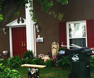 This statue was standing in a flower bed across the street. The house was nearly obliterated, roof was gone, two walls blown away, and this angel did not have a scratch This statue was standing in a flower bed across the street. The house was nearly obliterated, roof was gone, two walls blown away, and this angel did not have a scratch