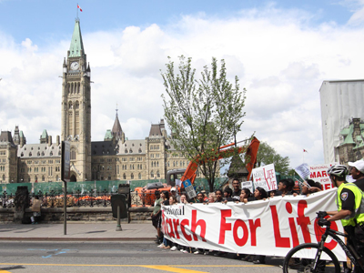Marcha por la vida en Canadá