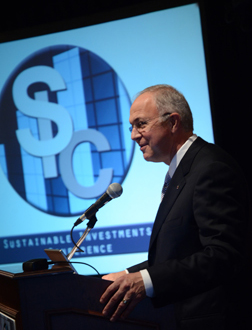 Supreme Knight Carl Anderson addressed the conference on the topic of “Catholic Social Teaching and Sustainable Investments” Supreme Knight Carl Anderson addressed the conference on the topic of “Catholic Social Teaching and Sustainable Investments”