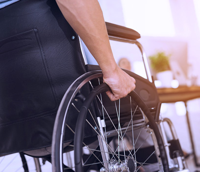Disabled person on a wheelchair