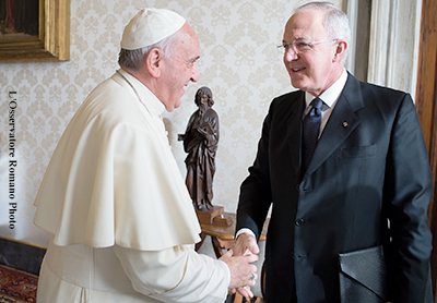 Supreme Knight Presents New Military Council Charter Pope Francis meets Supreme Knight Carl Anderson